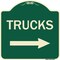 Signmission Trucks Trucks With Right Arrow Heavy-Gauge Aluminum Architectural Sign, 18" x 18", G-1818-22780 A-DES-G-1818-22780 - alternate 1